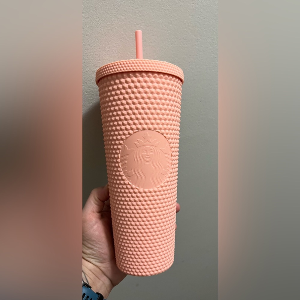 Studded pink Starbucks Venti iced cup